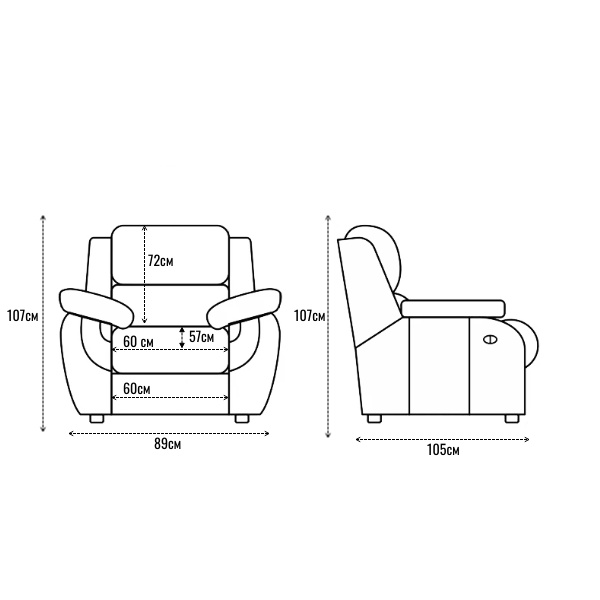 Кресло-реклайнер SX-81423H Bailun-01 light grey/Велюр серый с вращающимся механизмом