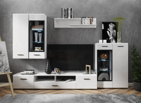 Комод GLOSS Белый/Белый глянец 