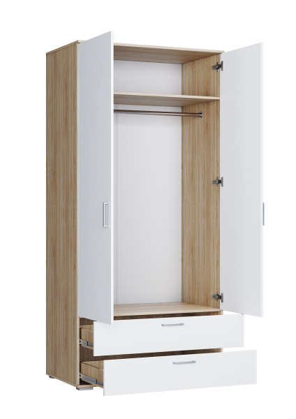 Шкаф ШР 2/1 с ящиками  Лайт белый/корпус дуб сонома
