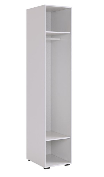 Ева Шкаф 1 дв/100.01/Белое дерево/Белый матовый