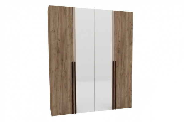 Кара 8 Шкаф для одежды и белья 4 дв. Дуб Табачный Craft/Велюр