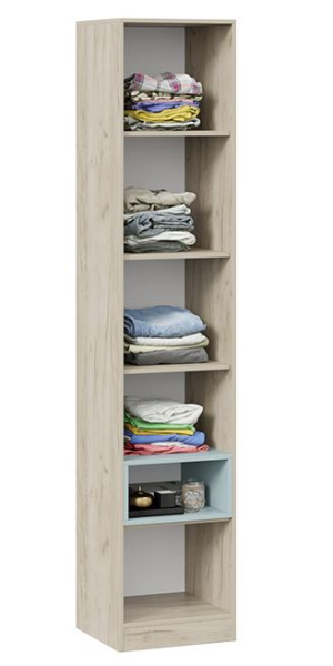 Оливер Шкаф комбинированный (Дуб Крафт серый/Белый/Серо-голубой)