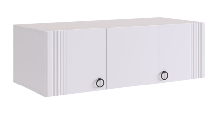 Ева Антресоль 3дв/117.01/Белое дерево/Белый матовый