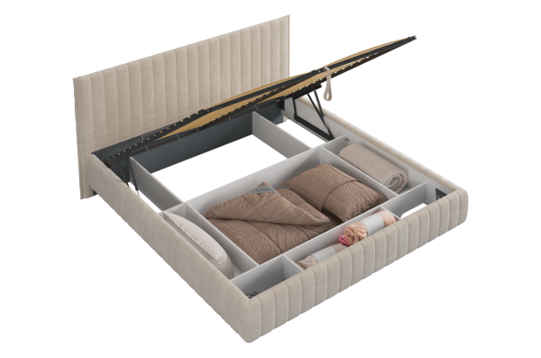 Кровать Твикс с подъемным механизмом  180х200 см (крем (велюр))