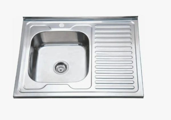 Мойка накладная левая 80х60 MG6-8060  L  (со сливной арматурой) 