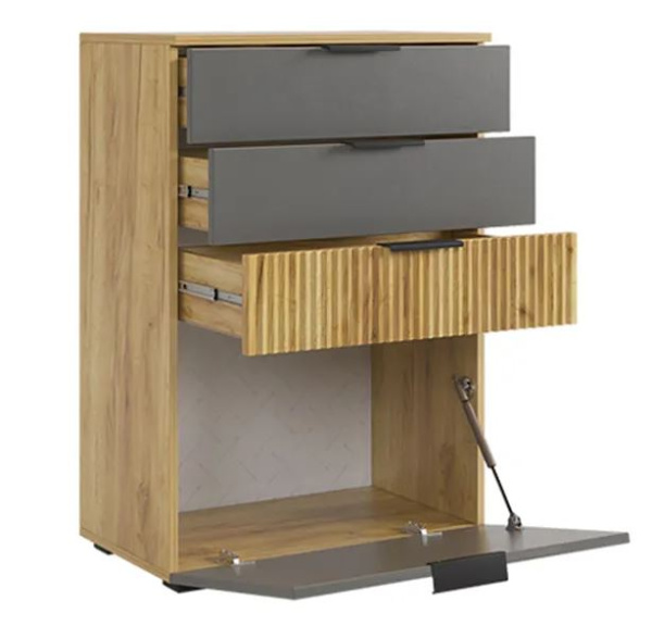 Комод Бери дуб крафт золотой /графит