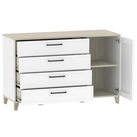 AURELIO 455 Комод Белый/Блеквуд Сатиновый/