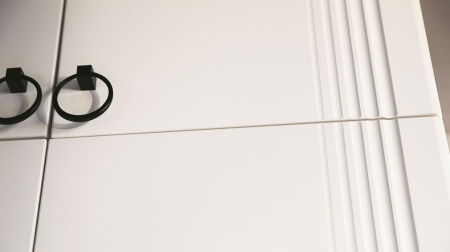 Ева Антресоль 2дв/116.01/Белое дерево/Белый матовый