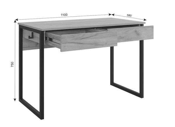 Юниор стол (дуб крафт золотой/чёрный муар) 