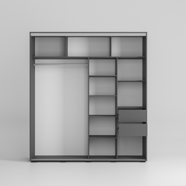 Шкаф-купе Крафт-10 графит/дуб крафт белый