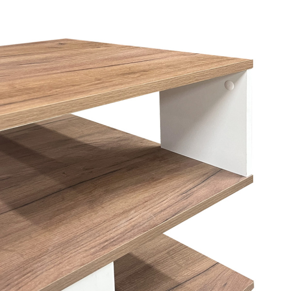 Стол журнальный СЖ-18 Ультра Белый снег/Дуб крафт табачный