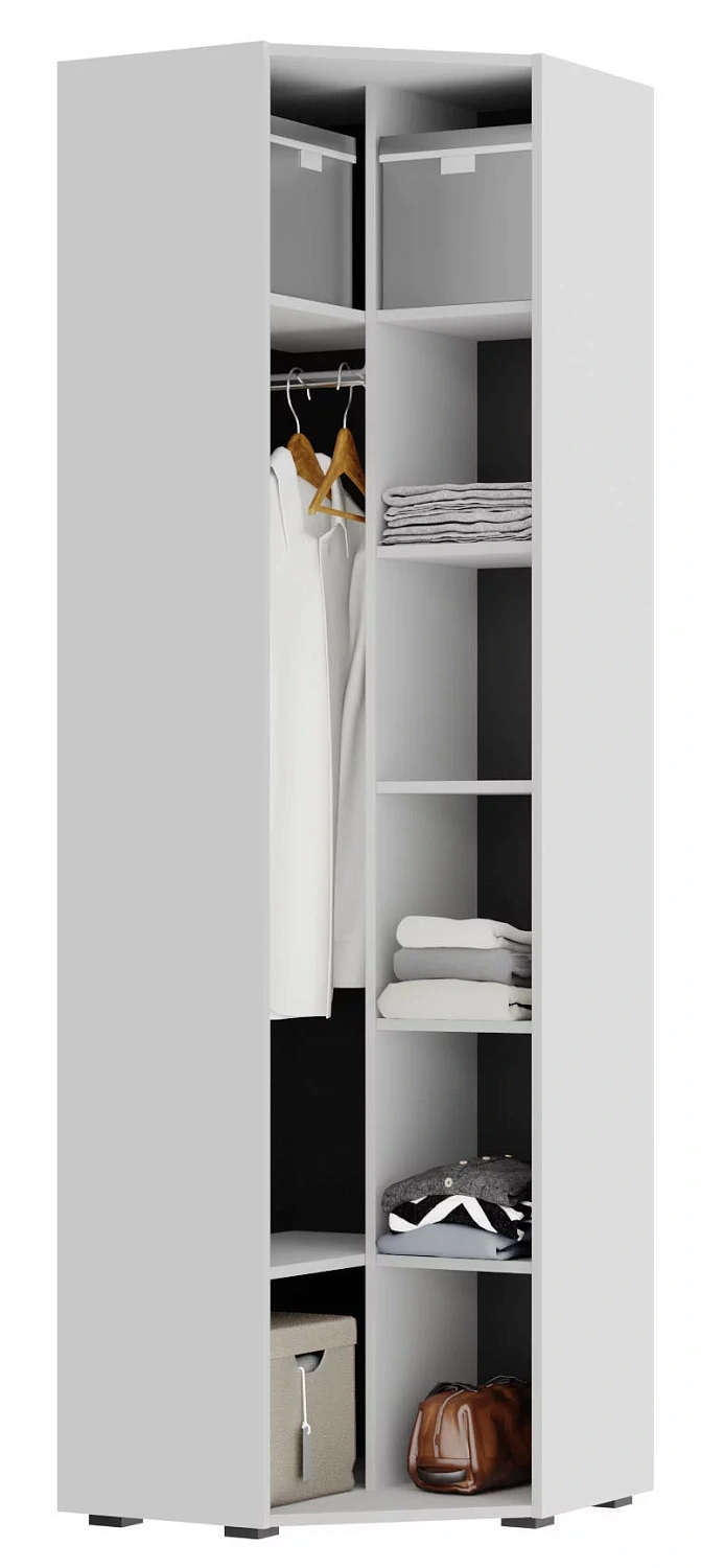 GLOSS Прихожая шкаф угловой Белый/Белый глянец