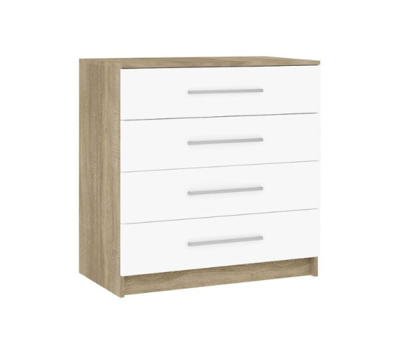 Бланка Комод  дуб сонома/белый глянец